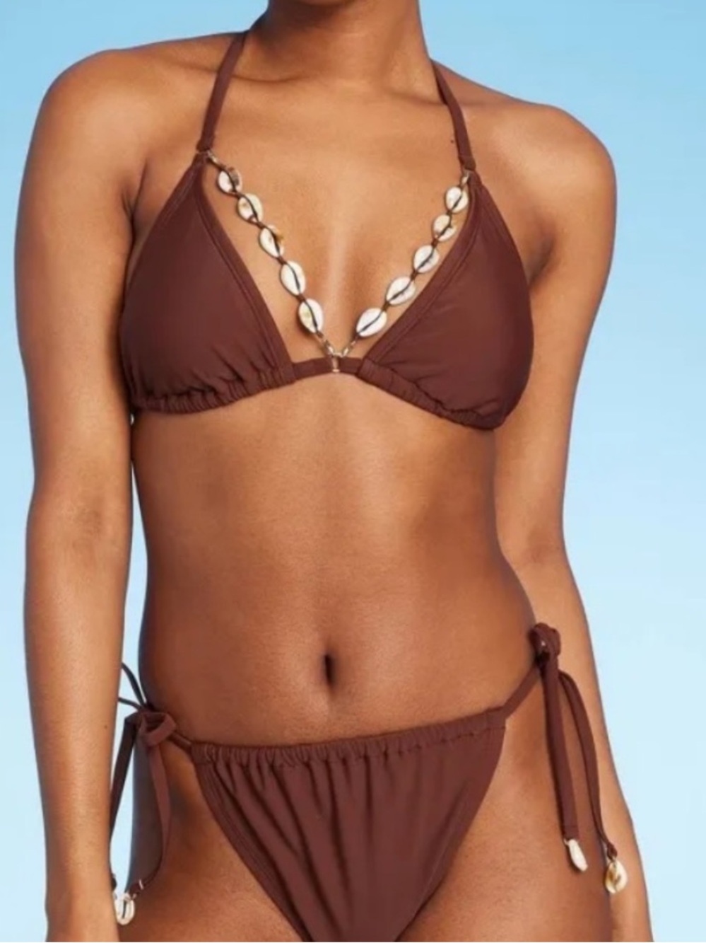 Women's Shell Charm Side-Tie Adjustable Bikini Bottom
